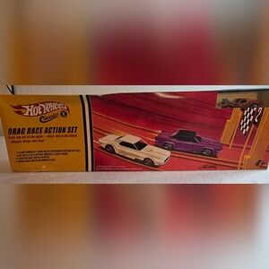Vintage White Toy Muscle Car Illustrated Print